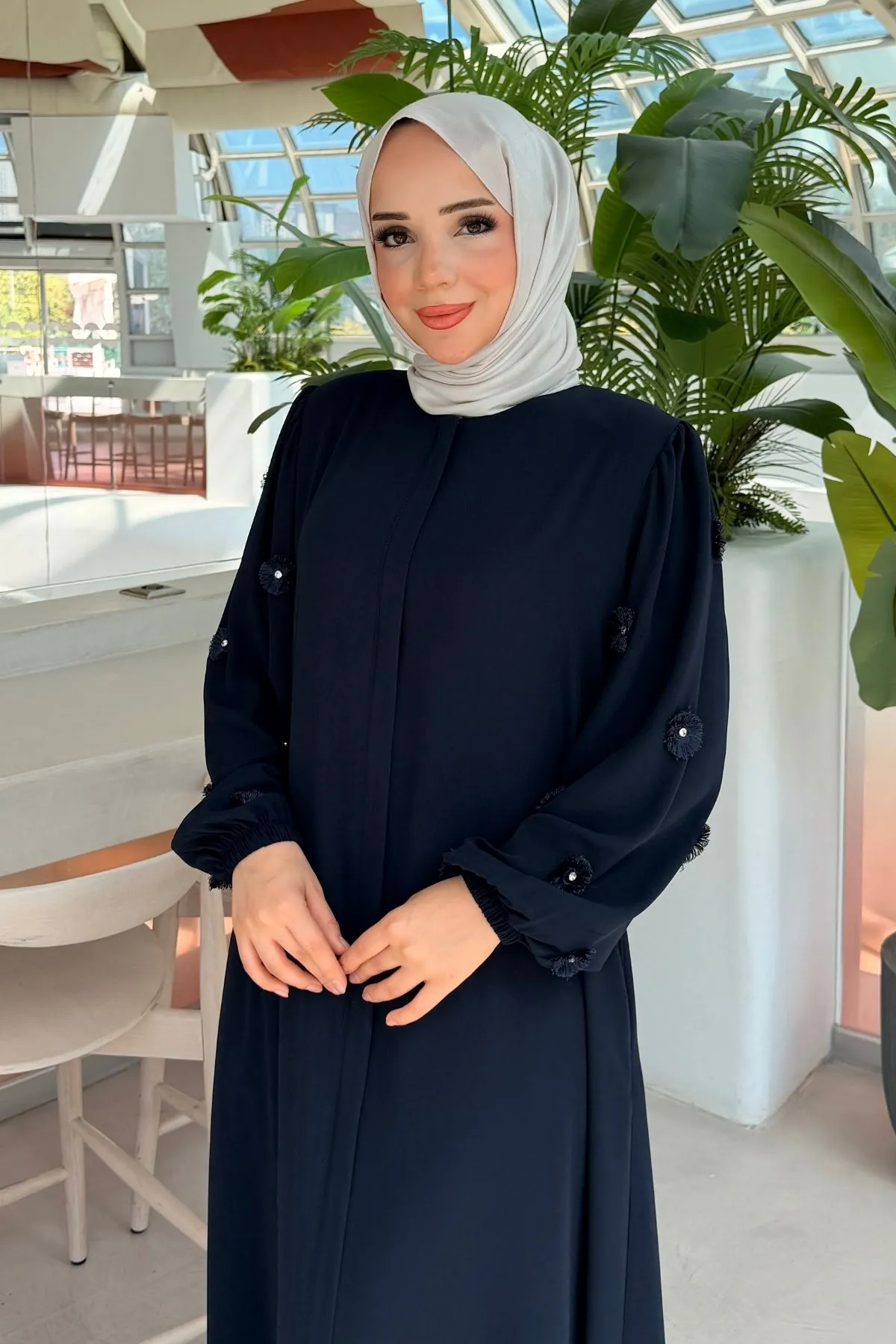 Rabia Çiçek Detaylı  Ferace 697 -Laci