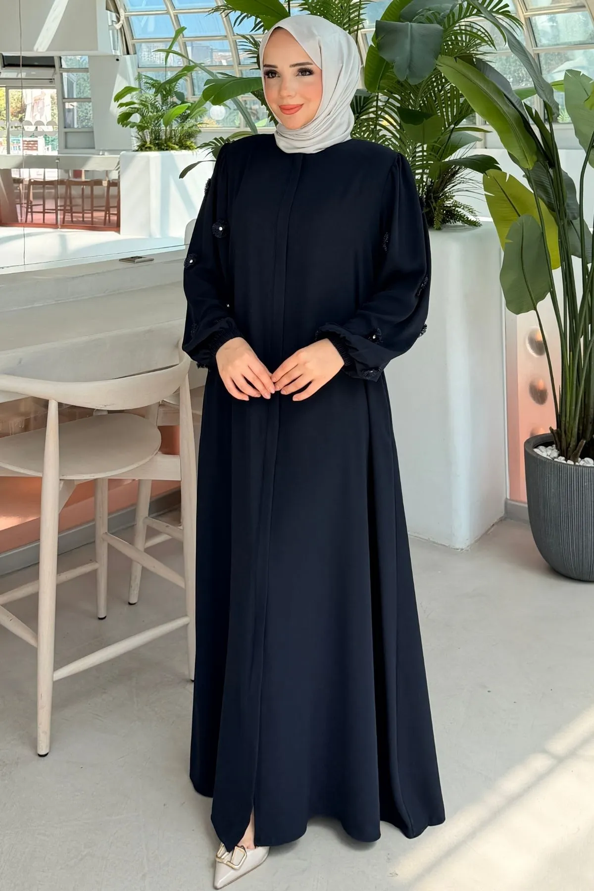 Rabia Çiçek Detaylı  Ferace 697 -Laci
