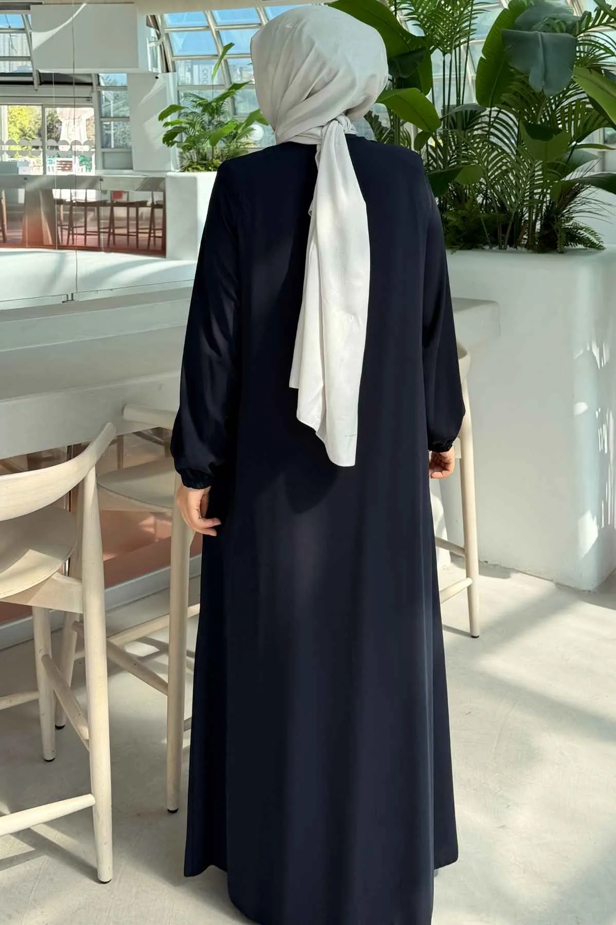 Boydan Fermuarlı ve Metal Detaylı Rabia Ferace 8885 -Laci