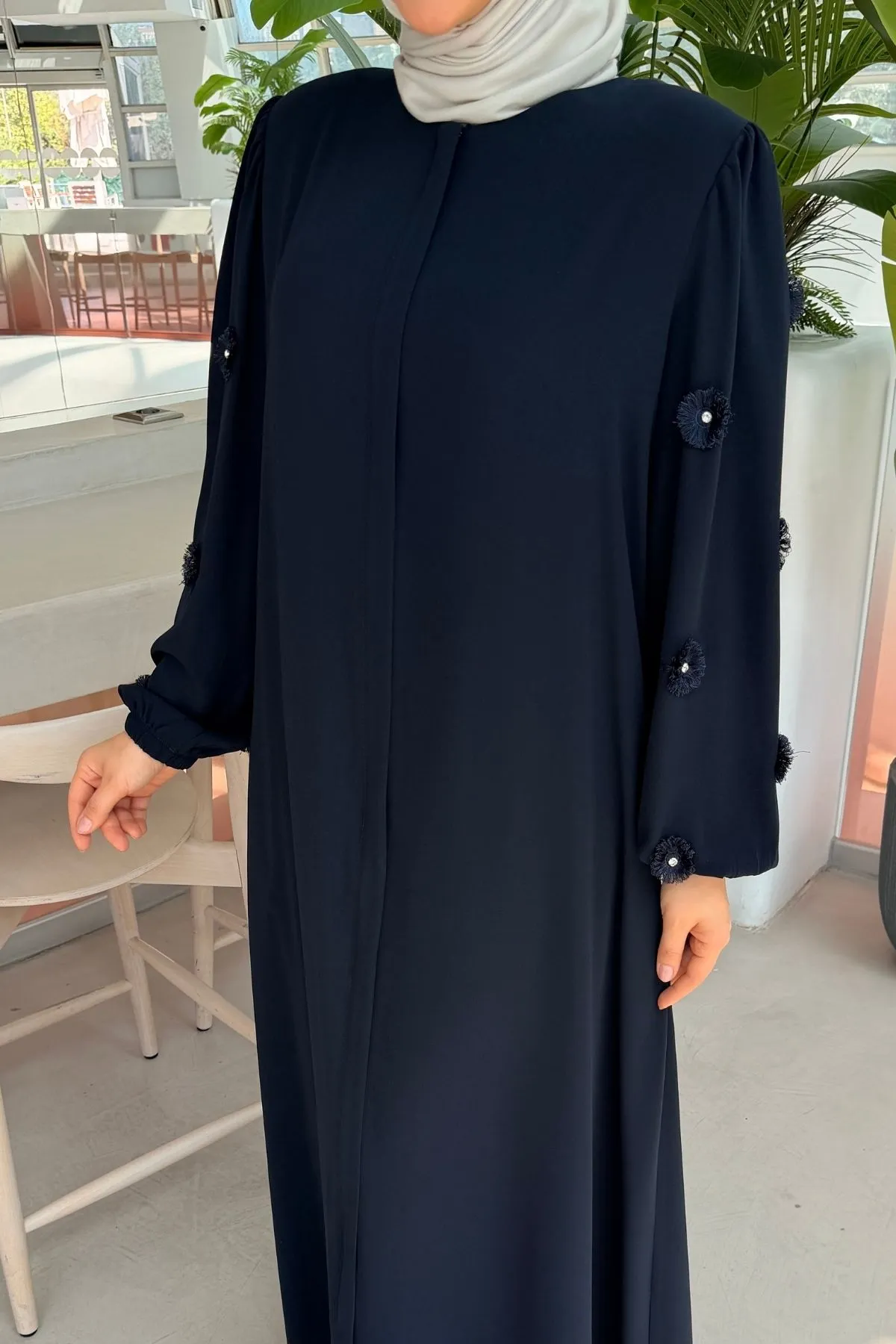 Rabia Çiçek Detaylı  Ferace 697 -Laci