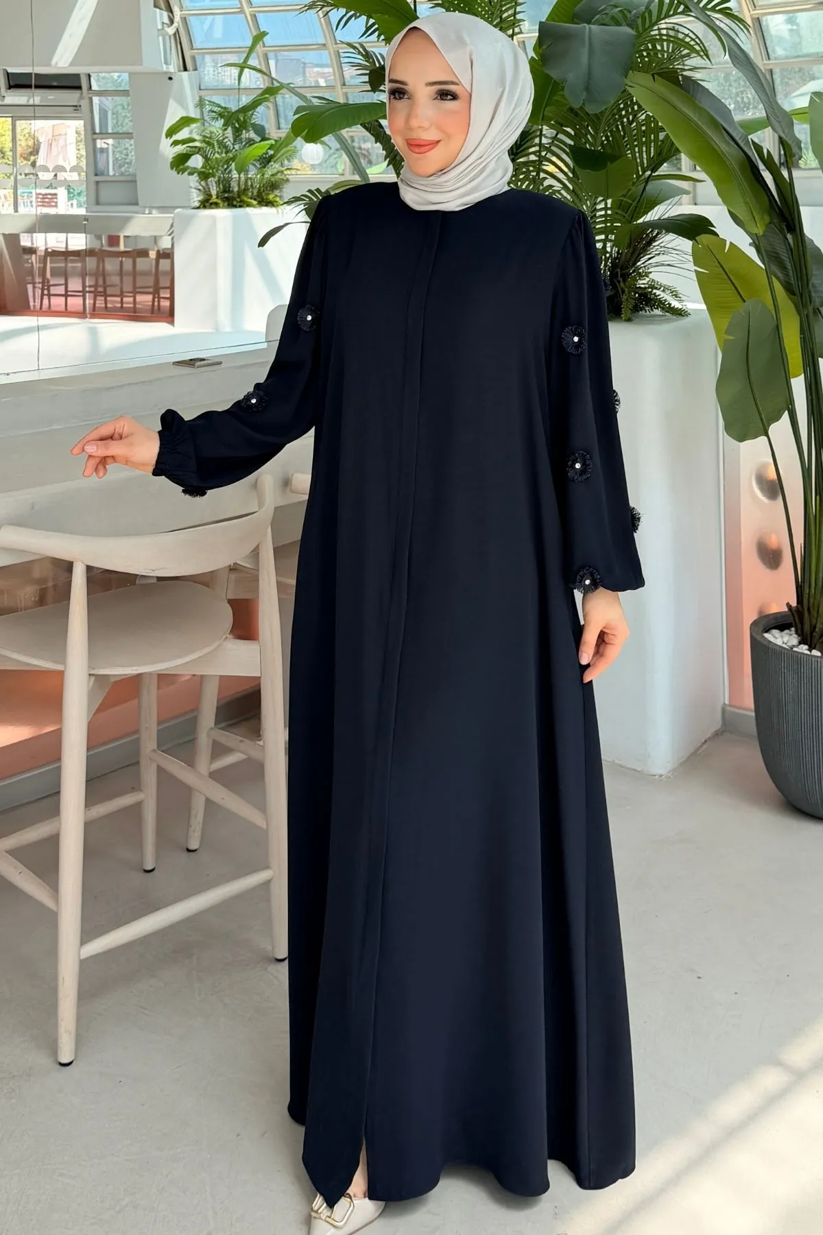 Rabia Çiçek Detaylı  Ferace 697 -Laci