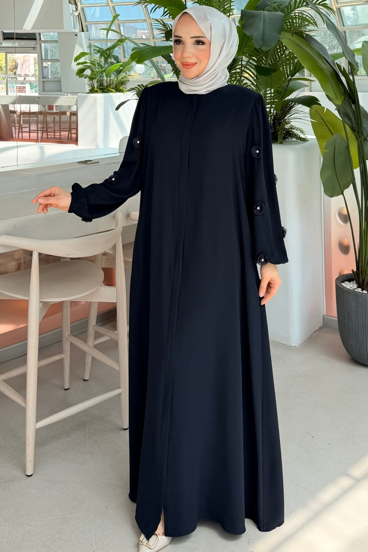 Rabia Çiçek Detaylı  Ferace 697 -Laci